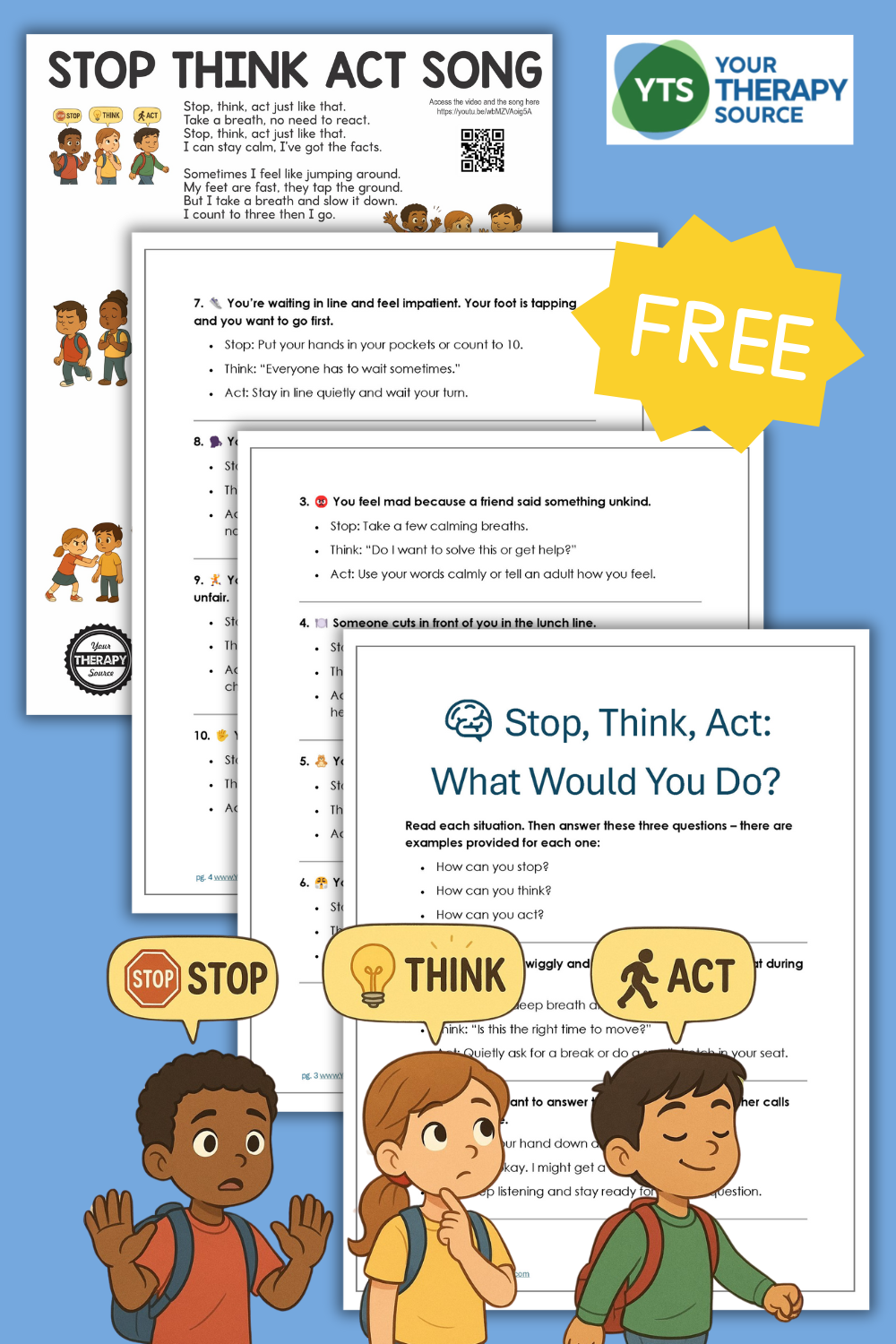 Stop Think Act Impulse Control Free Printables And Song Your Stop Think Act Impulse Control Free Printables And Song Your