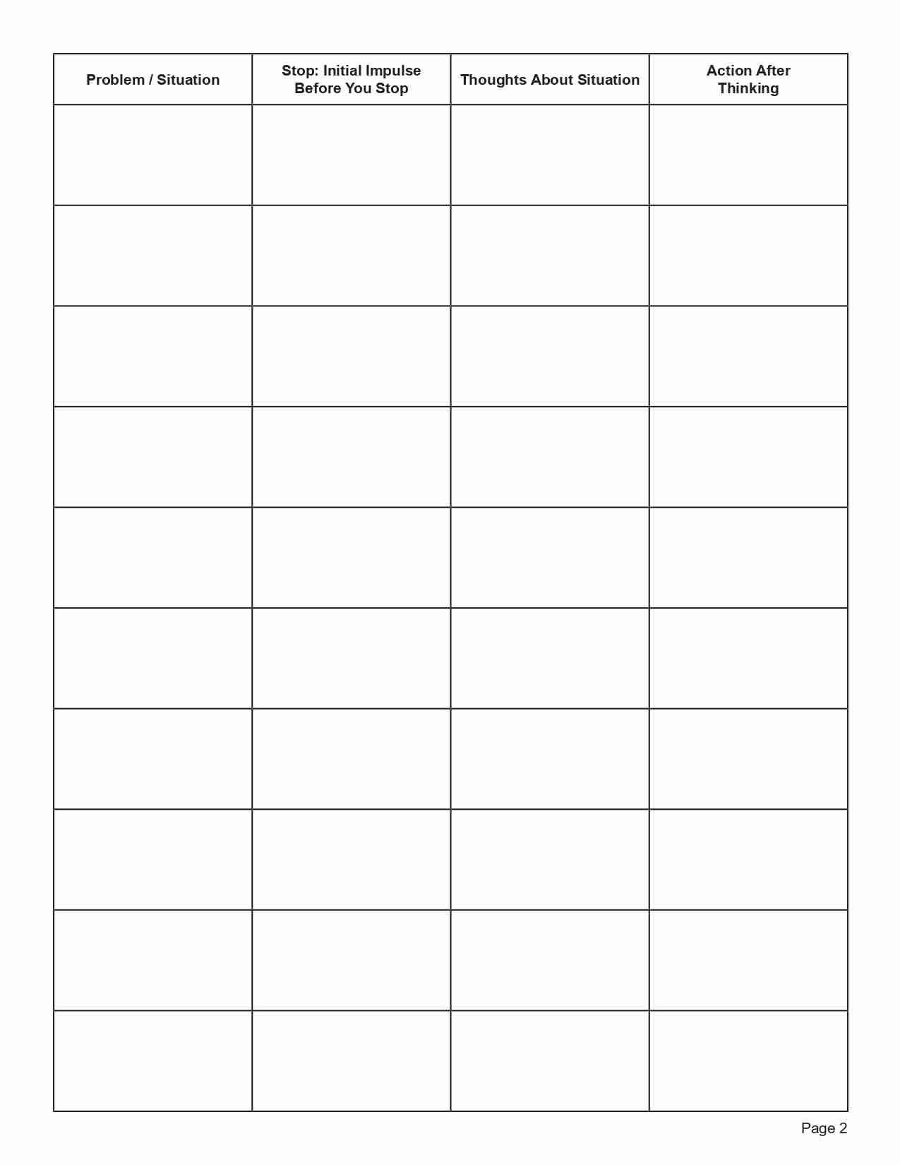 Free Printable Stop Think Act Worksheet Free Printable Stop Think Act Worksheet