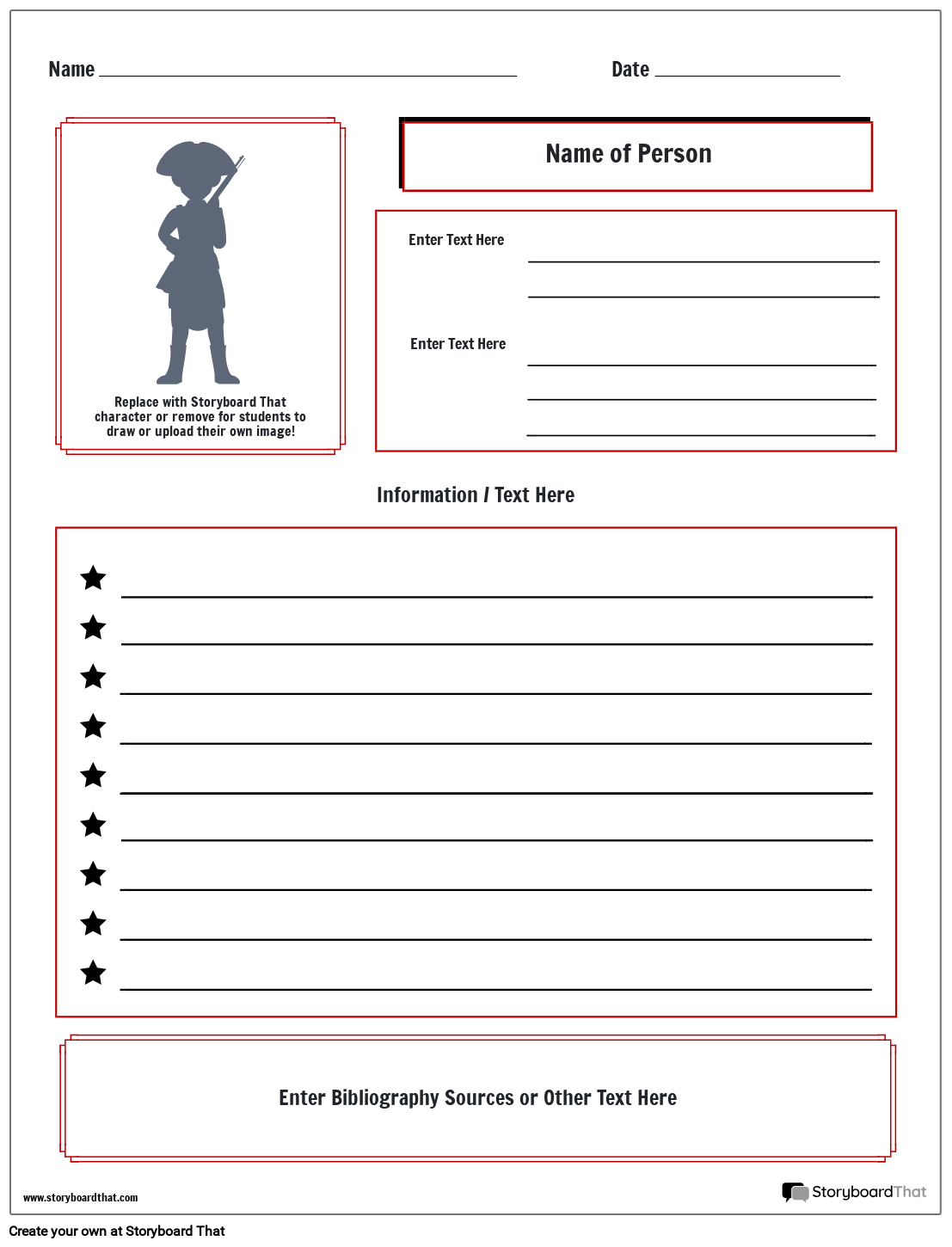 Storyboard That Biography Worksheet Templates Storyboard That Biography Worksheet Templates