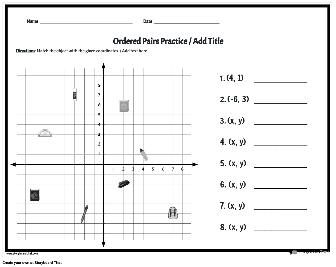 Storyboard That Create Coordinate Plane Worksheets Storyboard That Create Coordinate Plane Worksheets