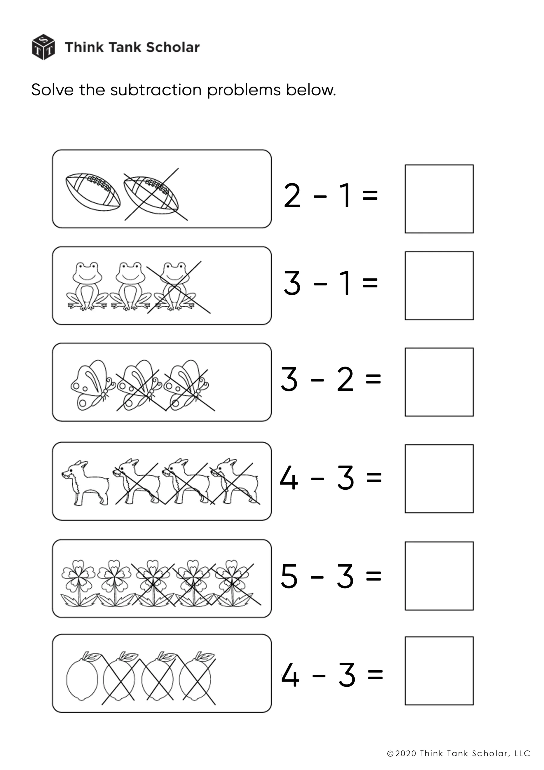 Subtraction Worksheets Exercises Printable PDF FREE Think Tank Subtraction Worksheets Exercises Printable PDF FREE Think Tank