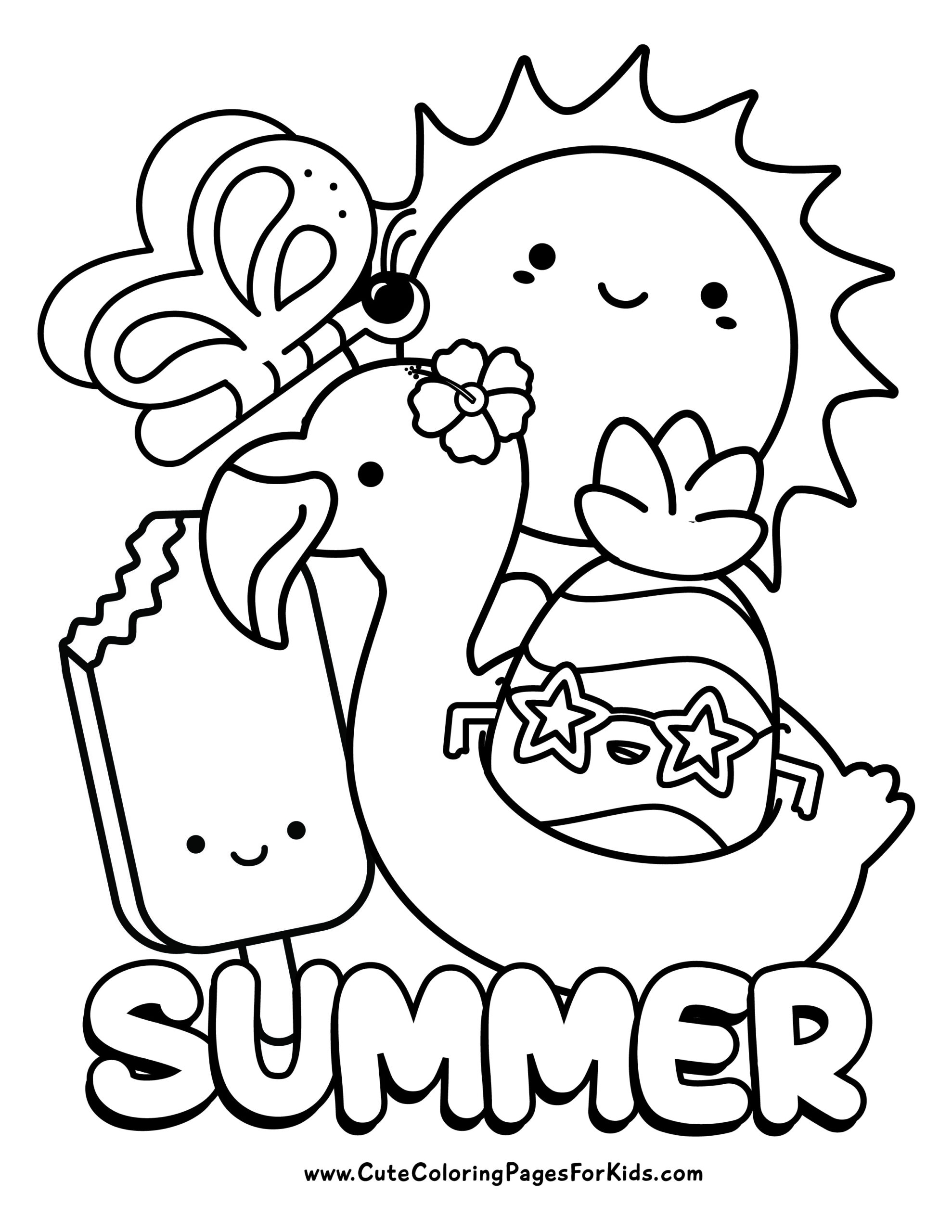 Summer Coloring Pages 10 Free Printable PDF Downloads Cute Summer Coloring Pages 10 Free Printable PDF Downloads Cute