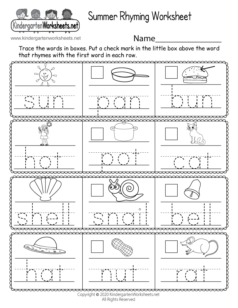 Summer Rhyming Worksheet Free Printable Digital amp PDF Summer Rhyming Worksheet Free Printable Digital amp PDF