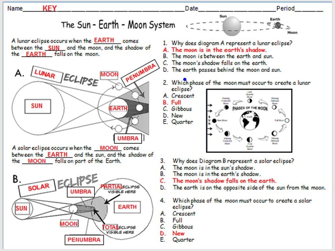 Sun Earth Moon System Solar And Lunar Eclipses Amped Up Learning Sun Earth Moon System Solar And Lunar Eclipses Amped Up Learning