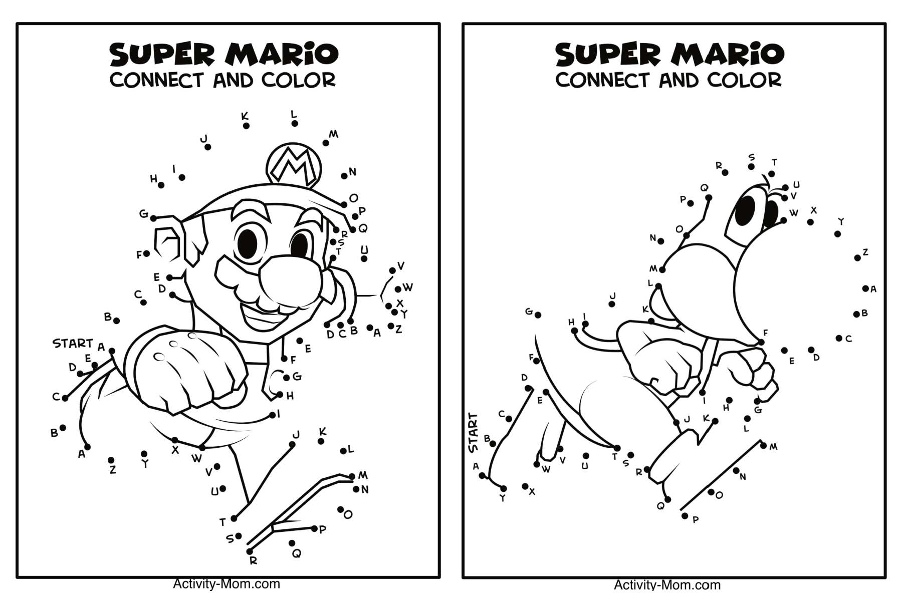 Super Mario Dot To Dot Activity For Kids free Printable The Super Mario Dot To Dot Activity For Kids free Printable The