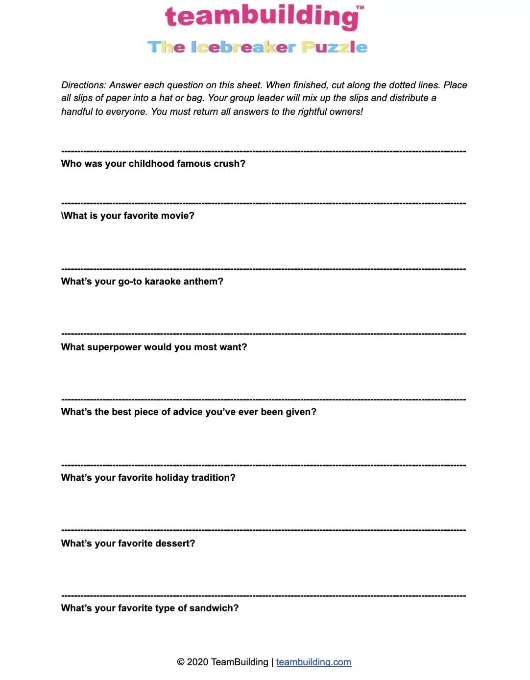 Team Building Worksheets Free Templates Team Building Worksheets Free Templates