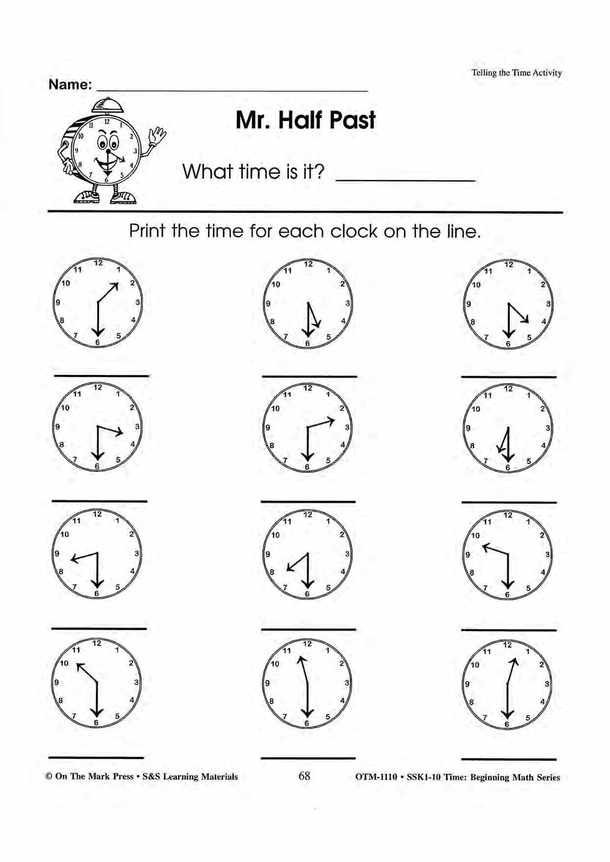 Telling The Time Worksheets Telling The Time Worksheets