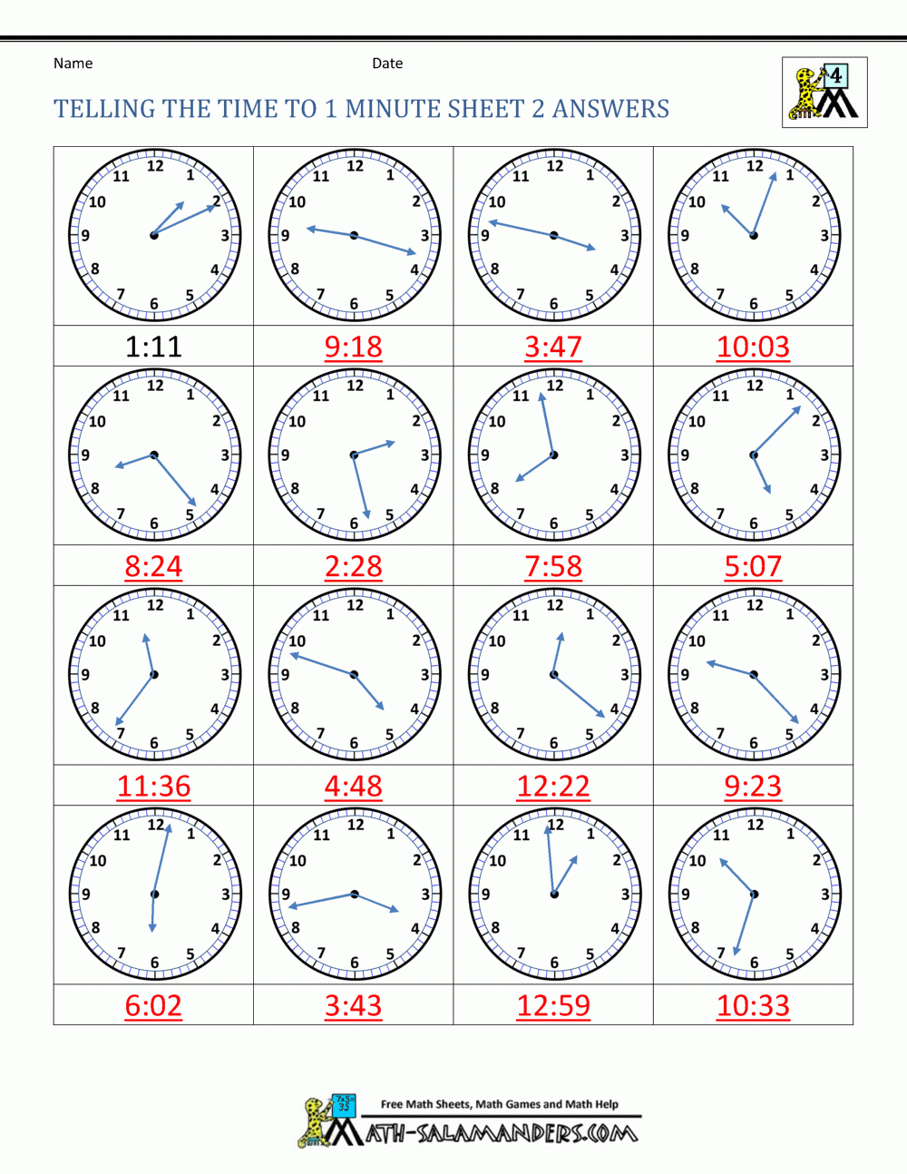 Learning Time Worksheets Printable Learning Time Worksheets Printable