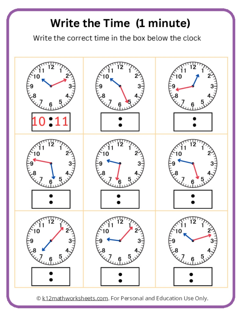 Telling Time Worksheets Telling Time Worksheets