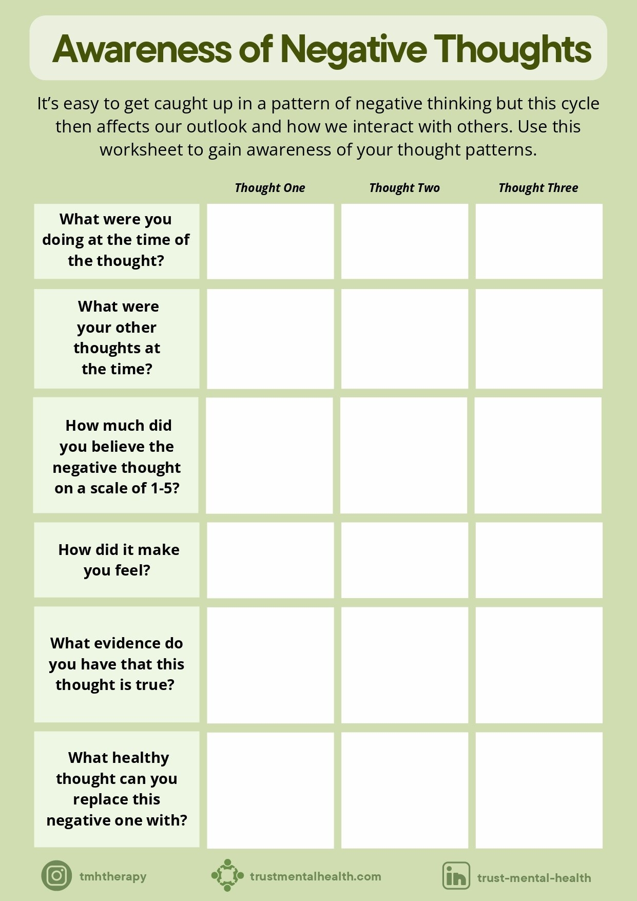 Free Printable Mental Health Worksheets For Adults Free Printable Mental Health Worksheets For Adults