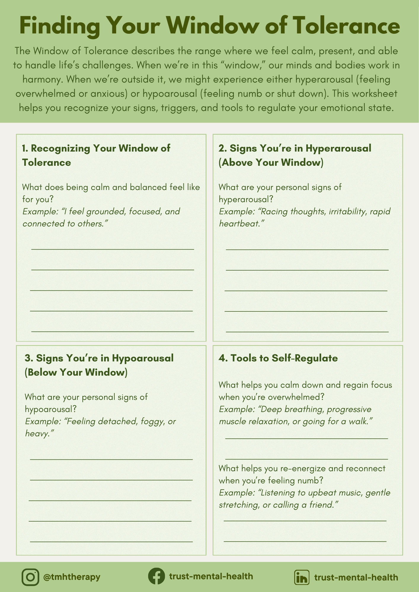 Mental Health Printable Worksheets Mental Health Printable Worksheets