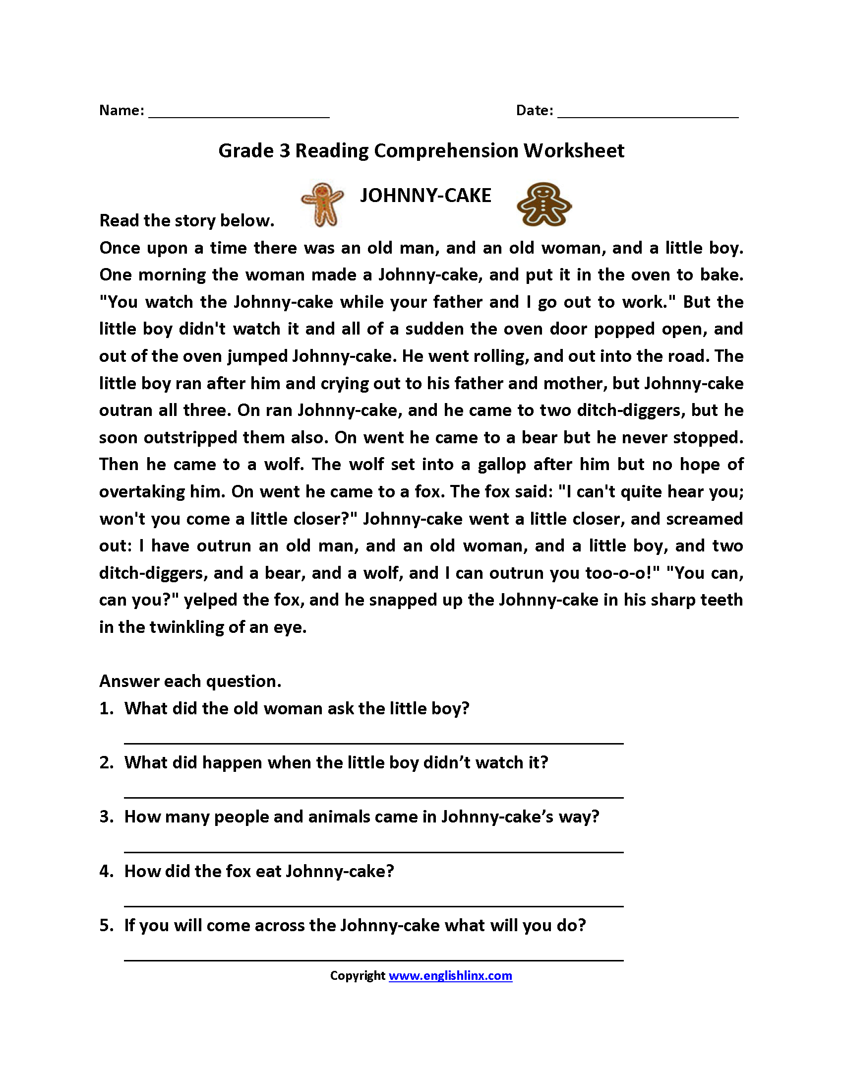 Free Printable Reading Comprehension Worksheets For 3rd Grade Free Printable Reading Comprehension Worksheets For 3rd Grade