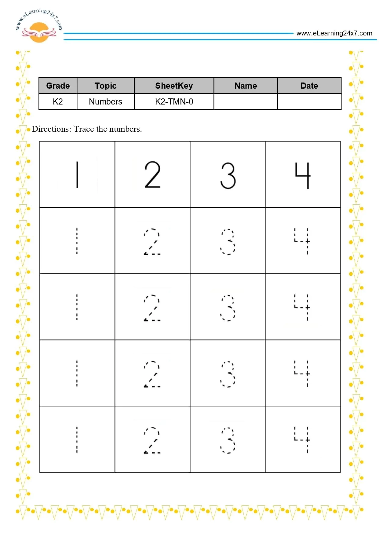 Trace Numbers 1 2 3 4 Https eLearning24x7 Trace Numbers 1 2 3 4 Https eLearning24x7