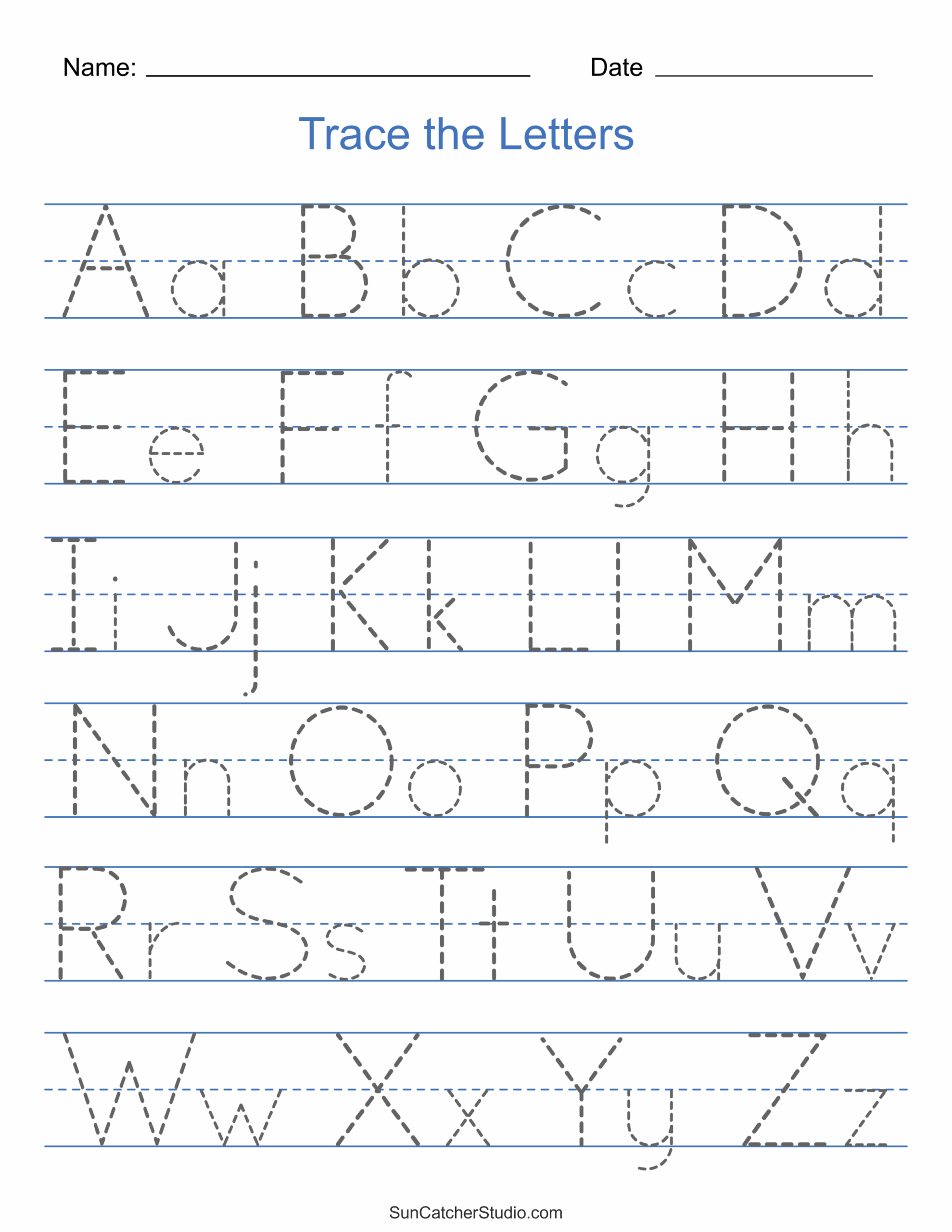 Tracing Alphabet Letters Printable Handwriting Worksheets DIY Tracing Alphabet Letters Printable Handwriting Worksheets DIY