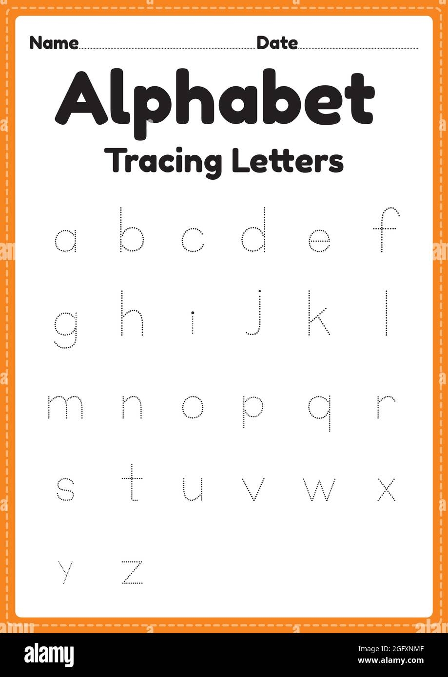 Tracing Letters Alphabet Worksheet For Kindergarten And Preschool Tracing Letters Alphabet Worksheet For Kindergarten And Preschool