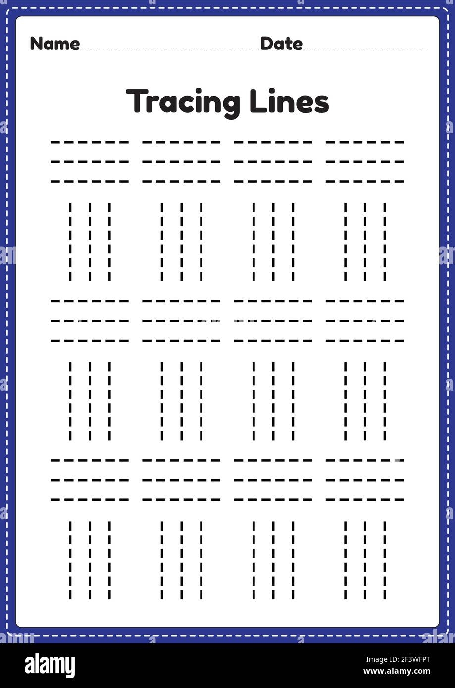Tracing Lines Worksheet For Kindergarten And Preschool Kids For Tracing Lines Worksheet For Kindergarten And Preschool Kids For