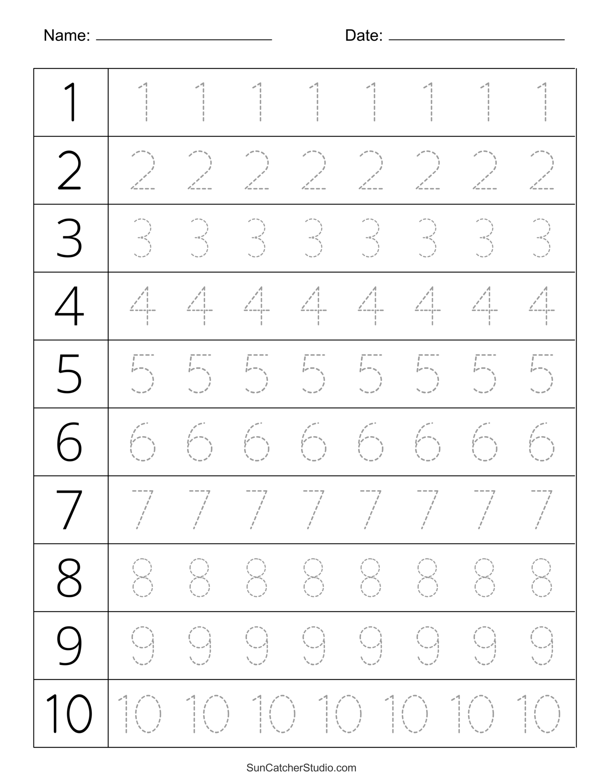 Tracing Numbers Free Printable Practice PDF Worksheets Free Tracing Numbers Free Printable Practice PDF Worksheets Free