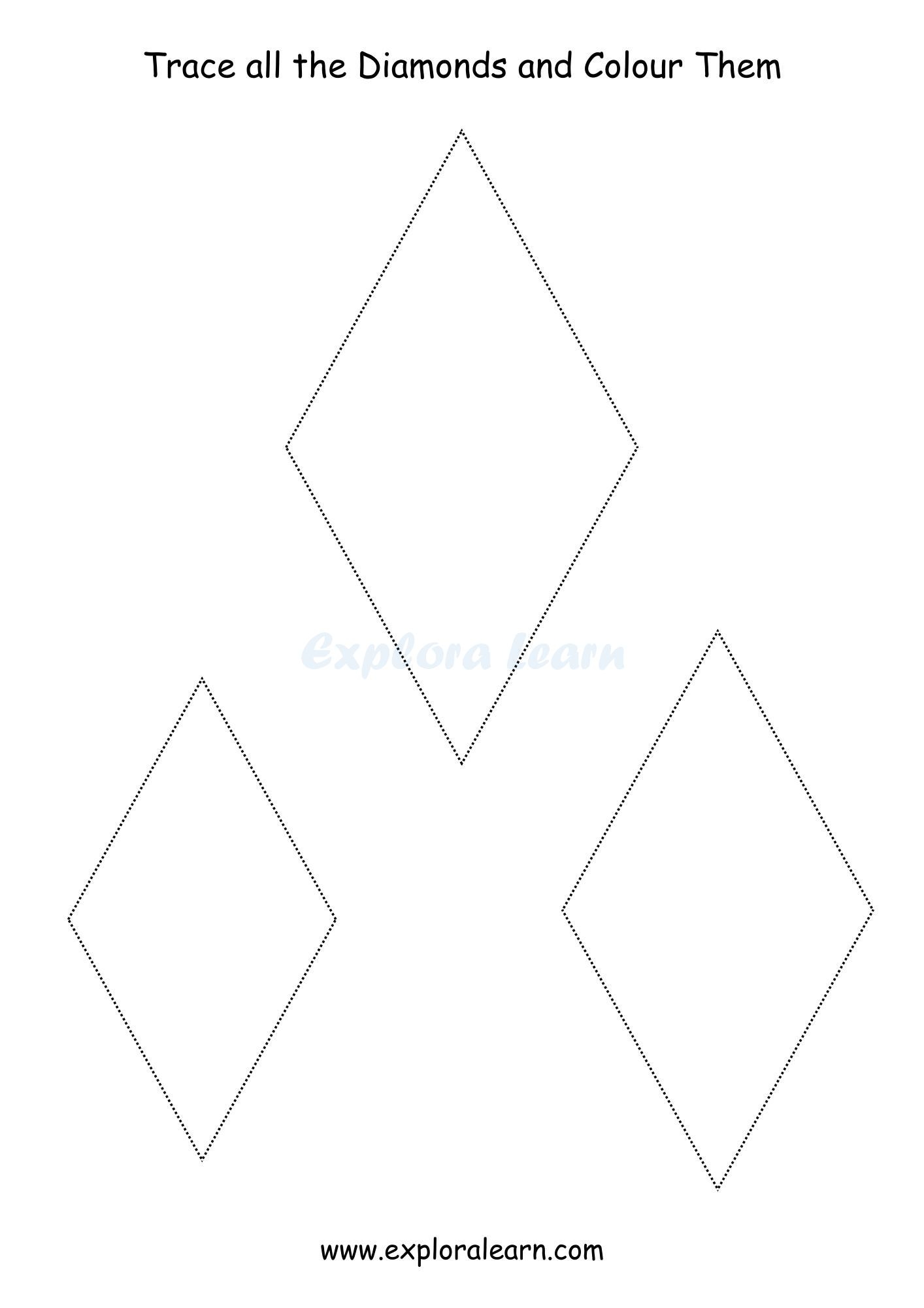 Diamond Tracing Worksheet Free Printable Diamond Tracing Worksheet Free Printable