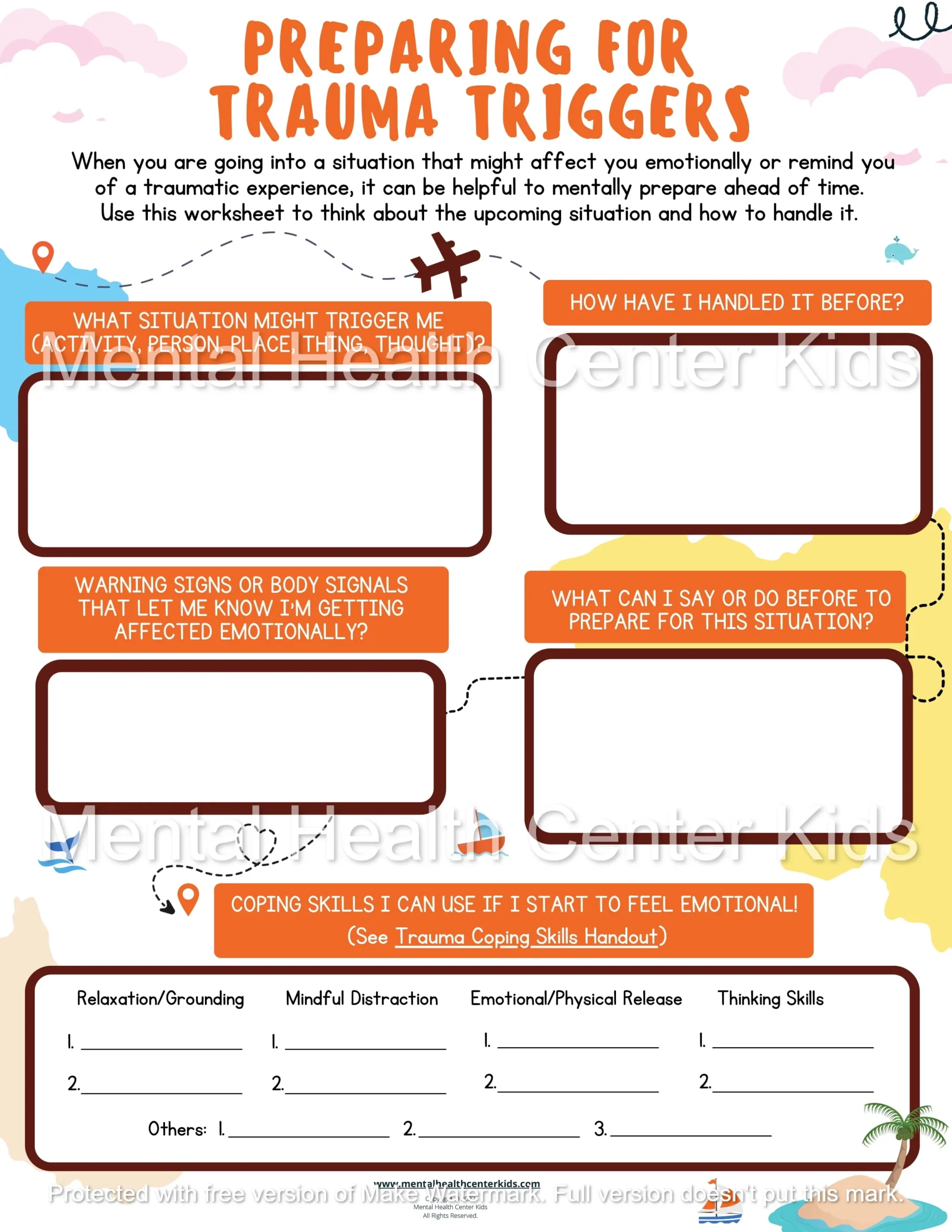 Trauma Triggers Worksheet Trauma Triggers Worksheet