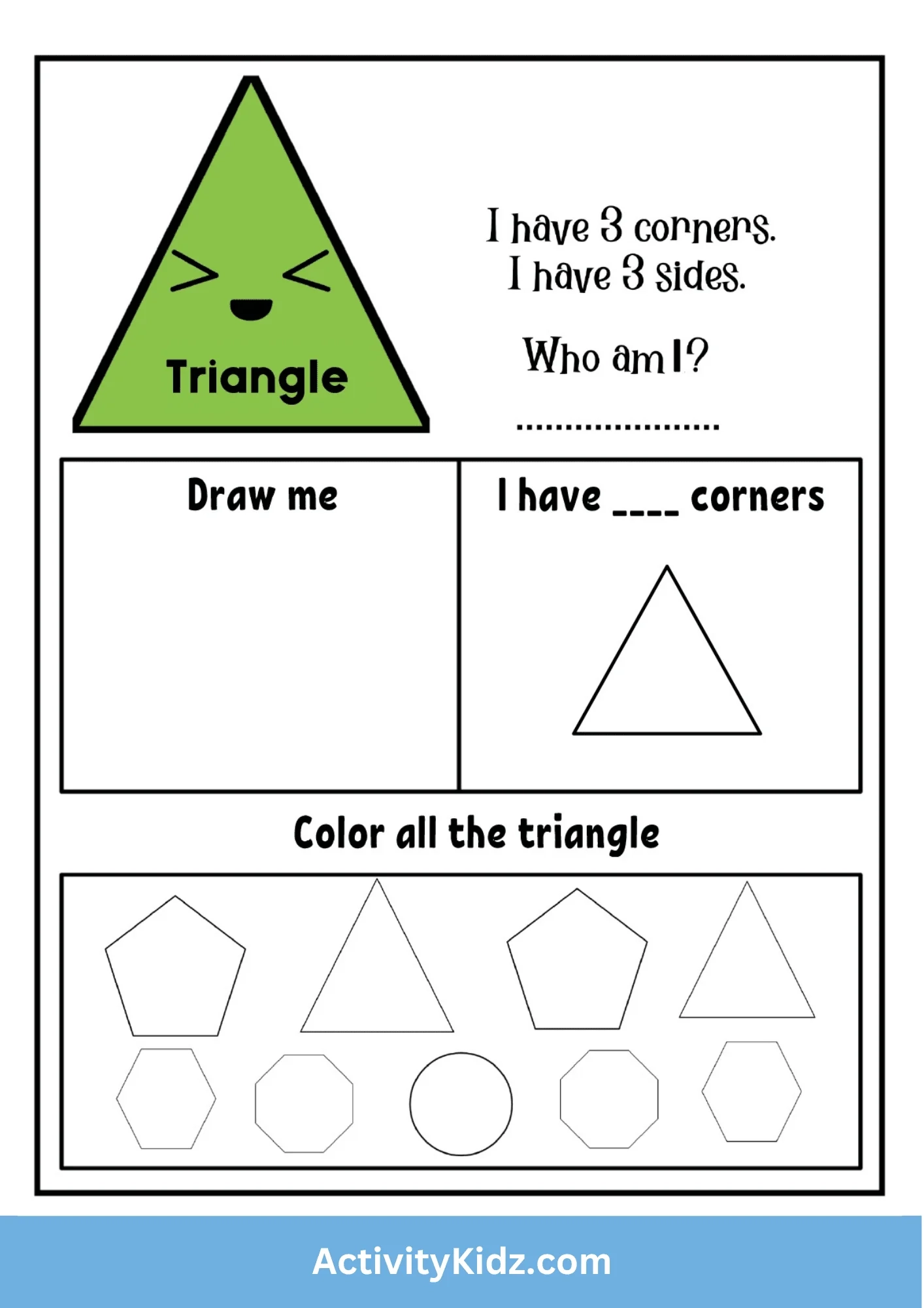 Triangle Shape Identification Worksheet Download FREE Printable Triangle Shape Identification Worksheet Download FREE Printable