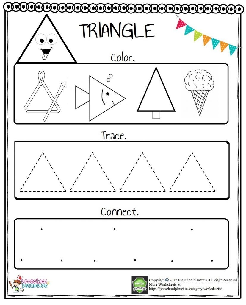 Triangle Worksheet For Preschool Triangle Worksheet For Preschool