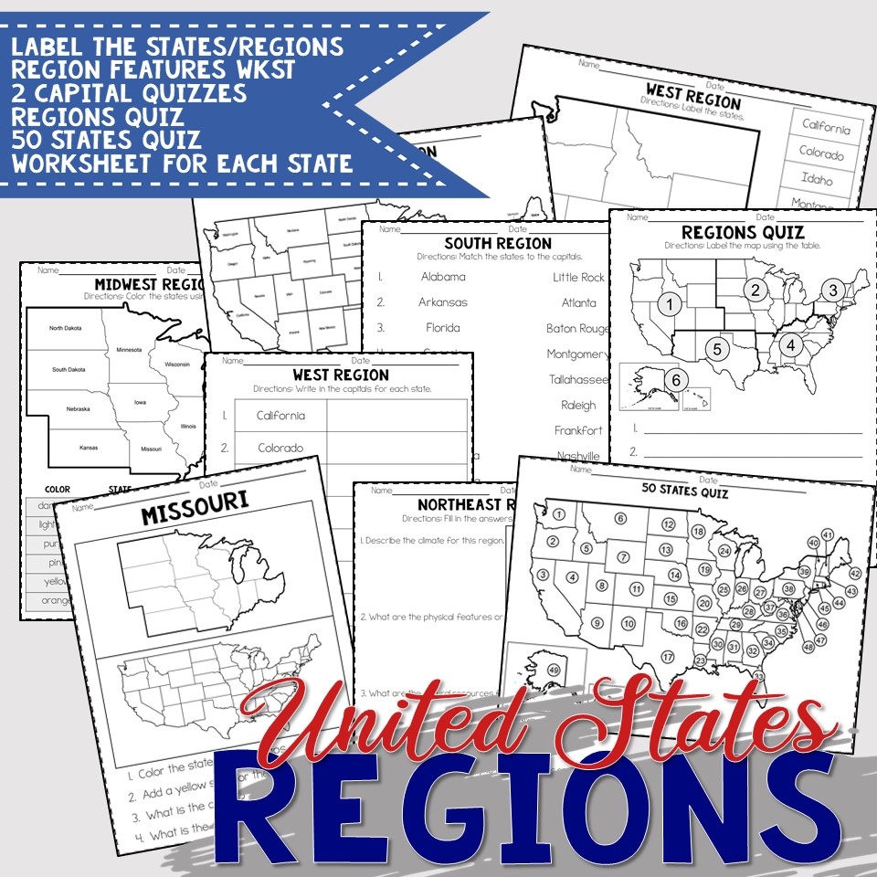 United States Regions Worksheets And Printables Homeschool United States Regions Worksheets And Printables Homeschool