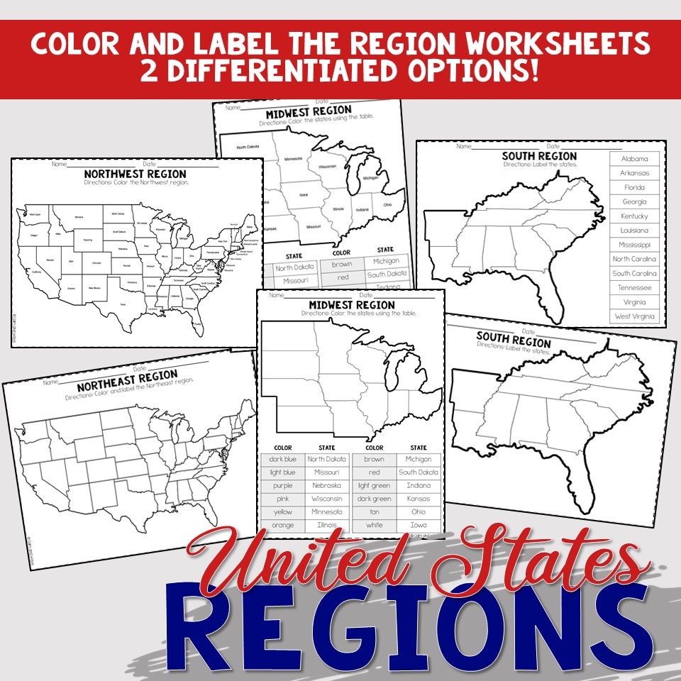 United States Regions Worksheets And Printables Homeschool United States Regions Worksheets And Printables Homeschool
