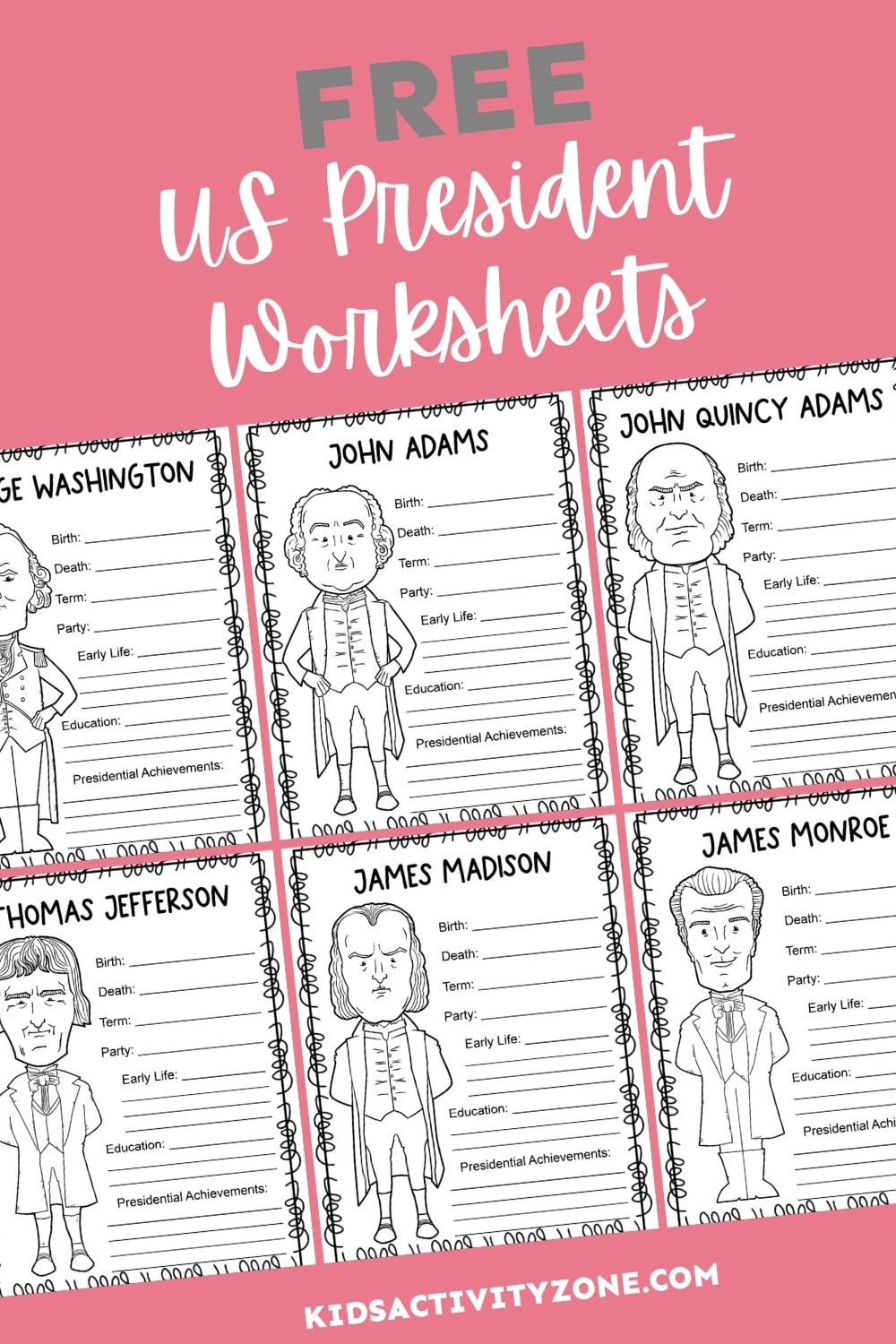 US President Worksheets Kids Activity Zone US President Worksheets Kids Activity Zone