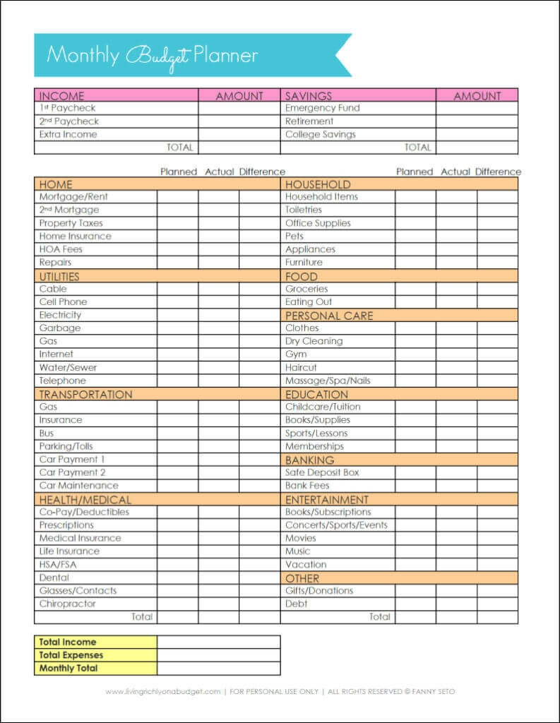 Use A Printable Budget Worksheet To Organize Your Finances Use A Printable Budget Worksheet To Organize Your Finances