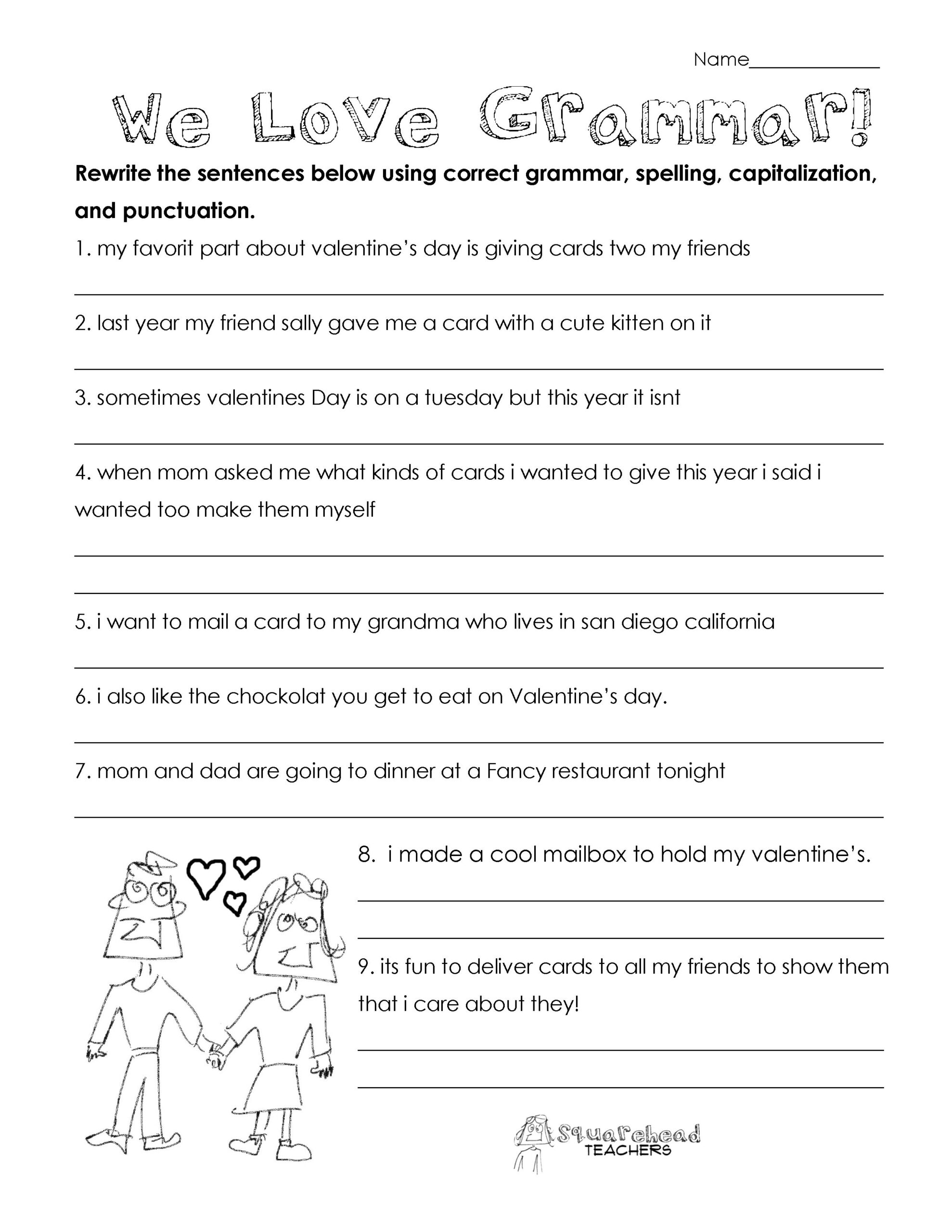 Free Printable Grammar Worksheets Free Printable Grammar Worksheets