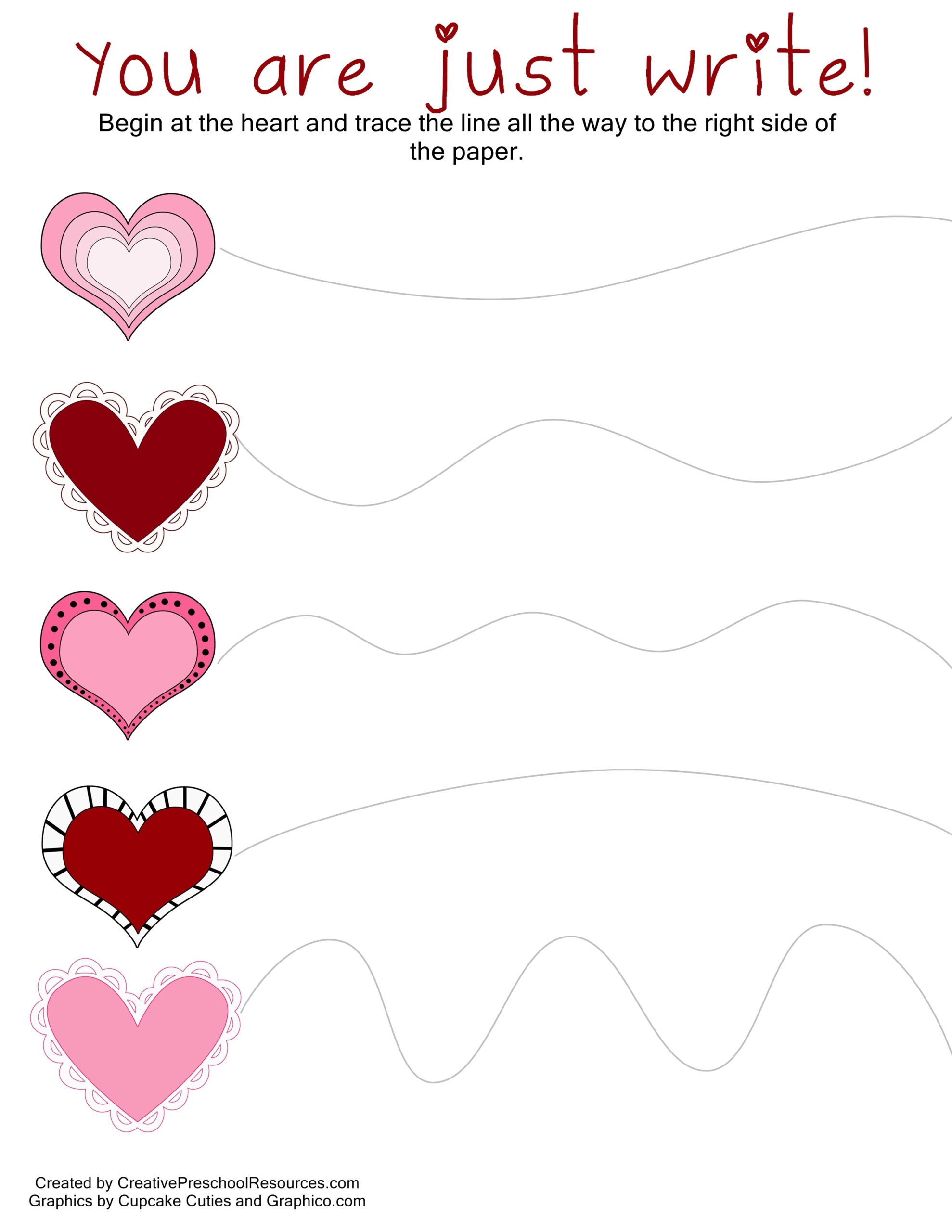 Valentine Trace amp Cut Printables Creative Preschool Resources Valentine Trace amp Cut Printables Creative Preschool Resources