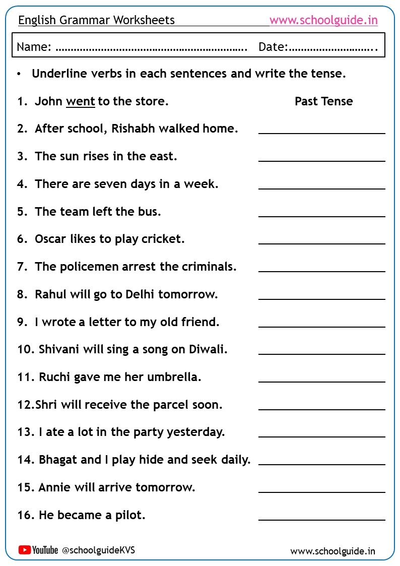 Verbs Worksheets Verbs Worksheets