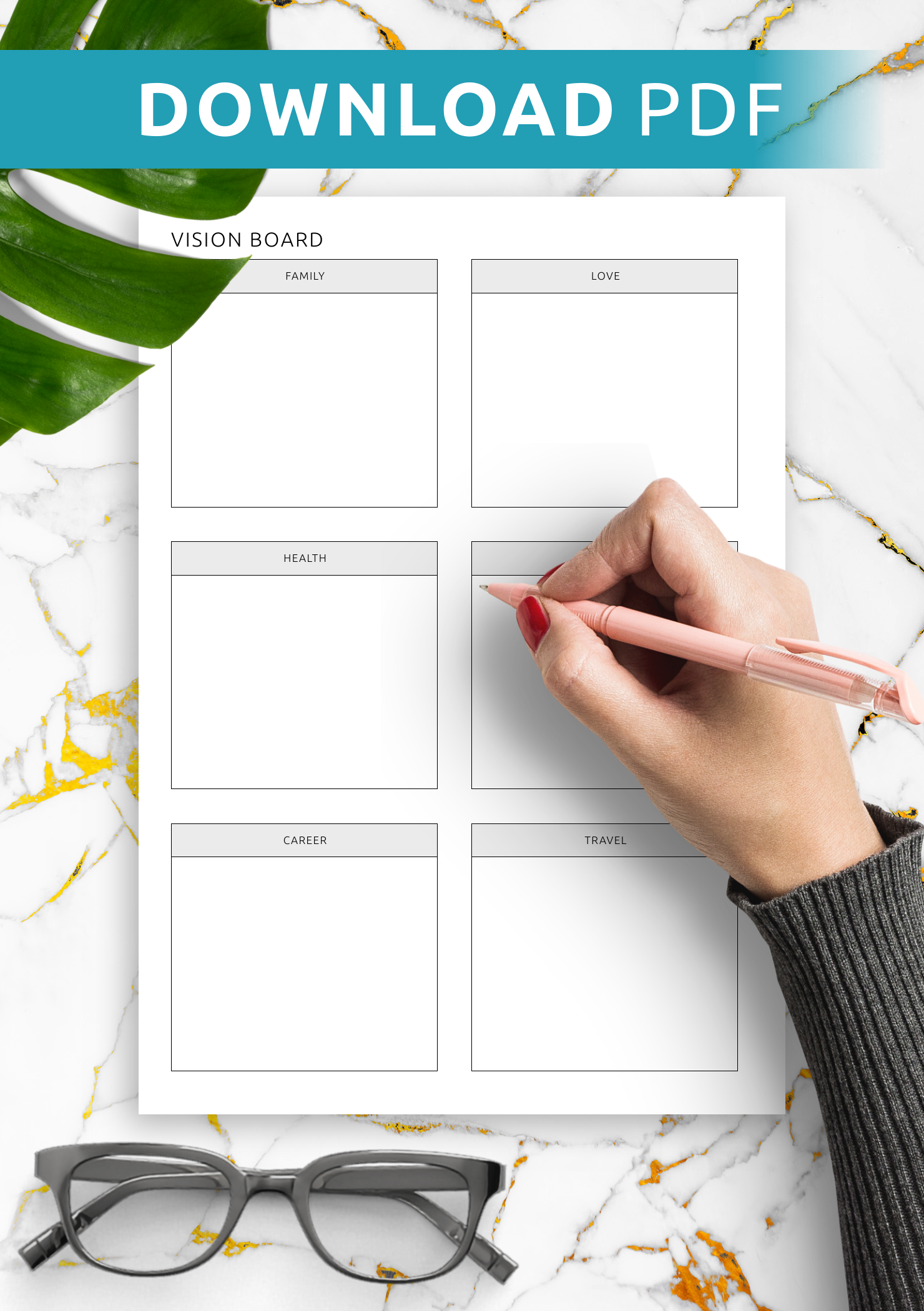 Vision Board Template Inspiring amp Customizable PDF Layout Vision Board Template Inspiring amp Customizable PDF Layout