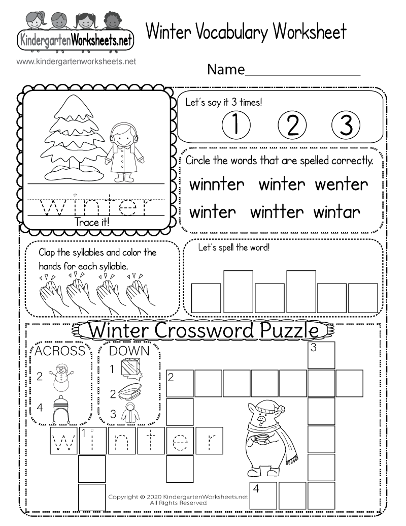 Free Printable Winter Worksheets Free Printable Winter Worksheets