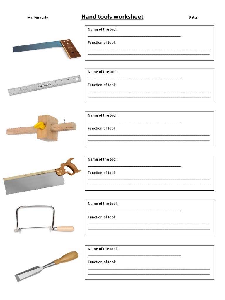 Wood Working Tool Recognition Activity Teaching Resources Wood Working Tool Recognition Activity Teaching Resources