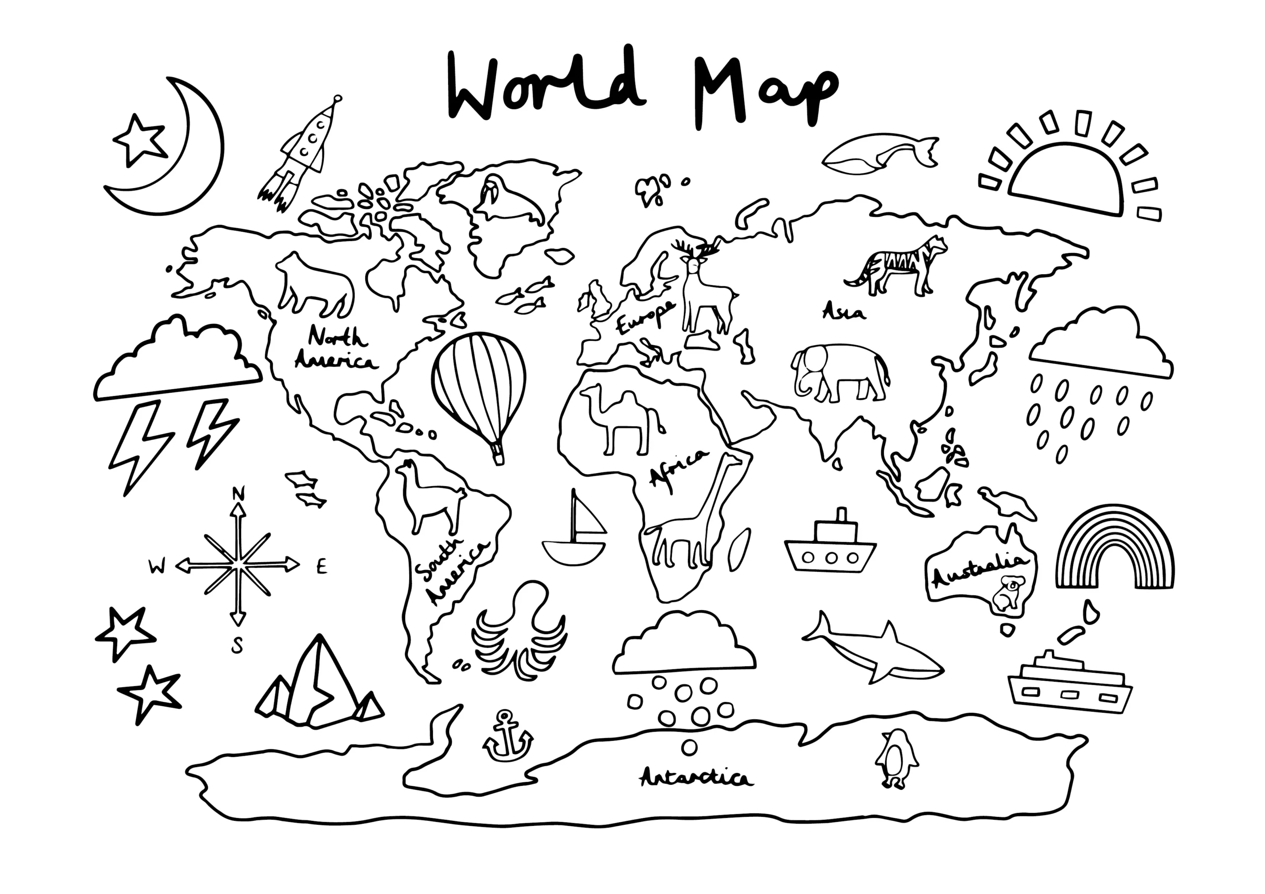 World Map Colouring Printable Kid Of The Village World Map Colouring Printable Kid Of The Village