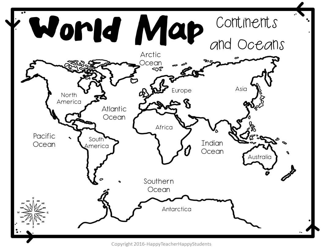 Free Printable Continents And Oceans Worksheet